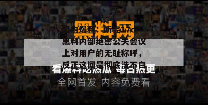 圈内爆料：听完17c黑料内部绝密公关会议上对用户的无耻称呼，反正这回是彻底洗不白了。